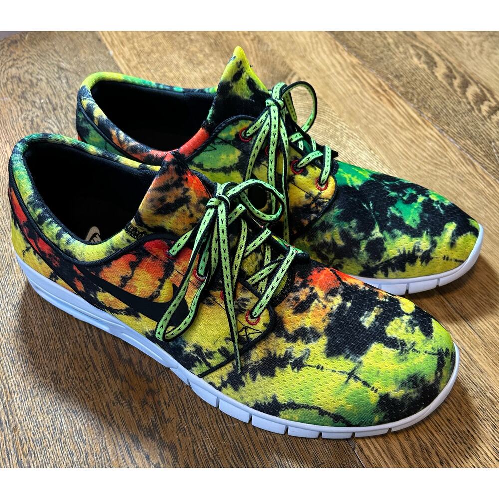 New! Nike Air Max SB Stefan Janoski Tie Dye Rasta Athletic Shoe #807497 Sz 14